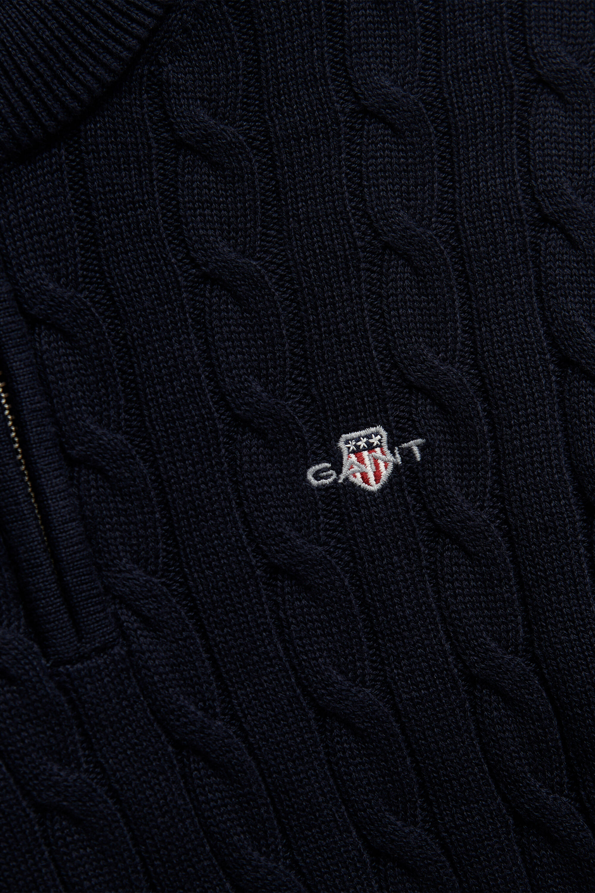 Teen Boys kabelstickad tröja med half-zip och sköldemblem