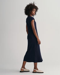 Ribbstickad crew neck &auml;rml&ouml;s kl&auml;nning