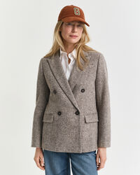 Regular fit kavaj i ull med textur