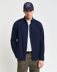 Regular fit fiskbensm&ouml;nstrad flanellskjorta