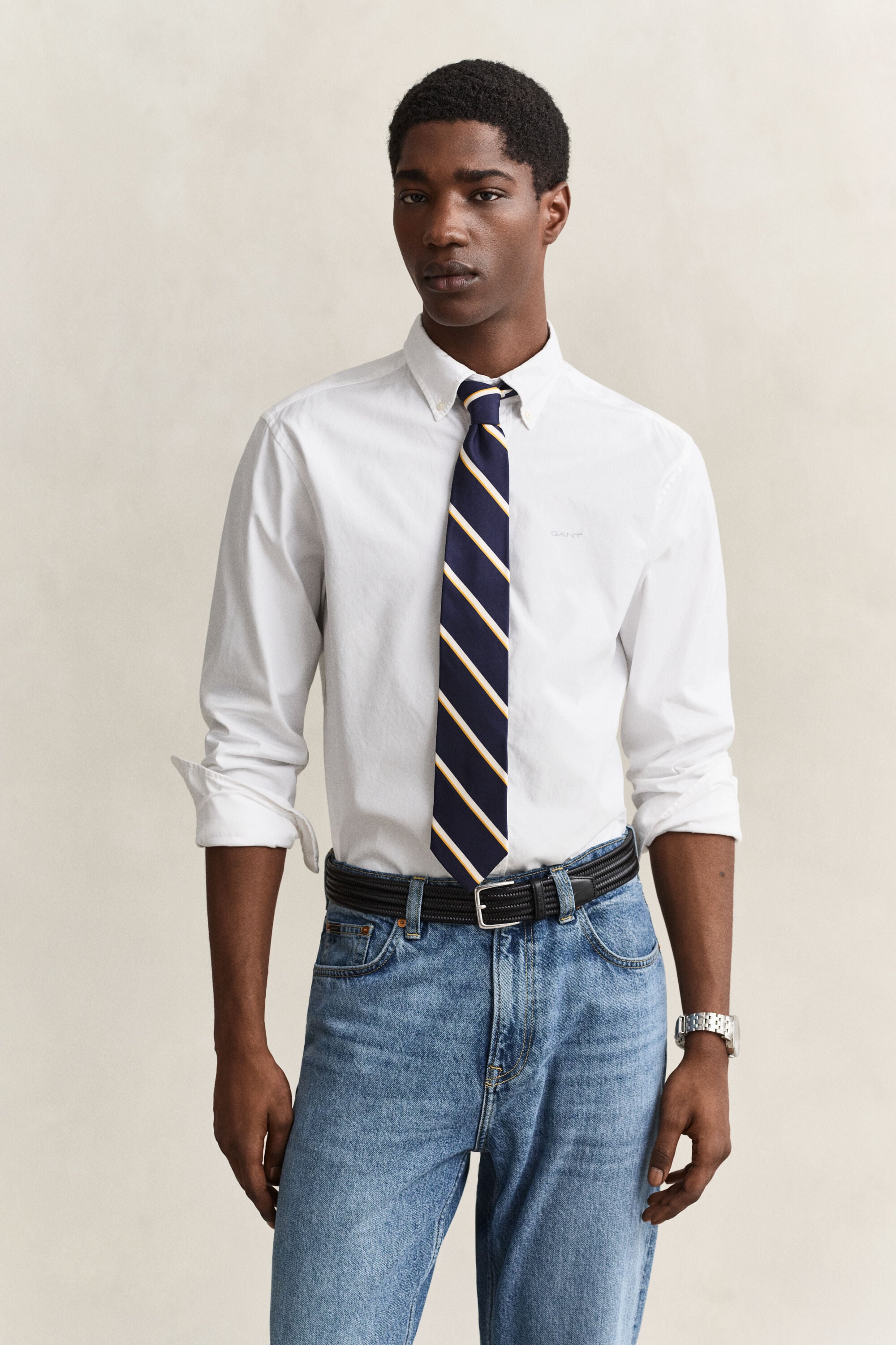 Regular fit pinpointvävd oxfordskjorta
