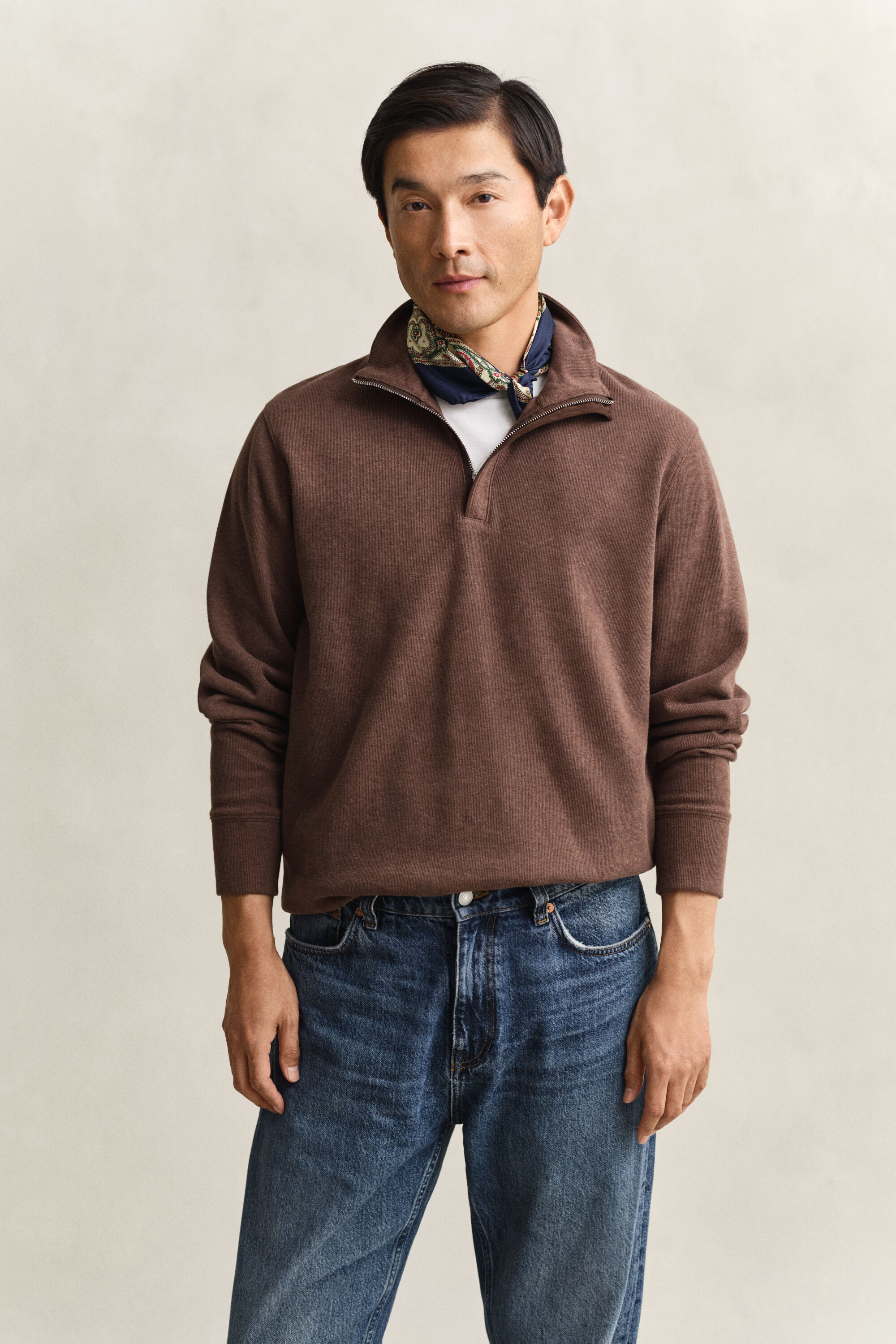 Sacker Rib sweatshirt med half-zip