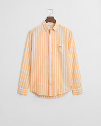 Regular fit randig skjorta i bomull och linne