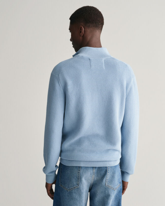 Half-zip bomullstr&ouml;ja med struktur