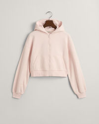 Teen Girls Script Graphic cropped zip hoodie