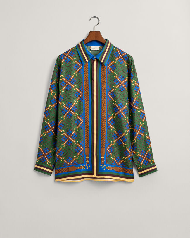 Relaxed fit Medallion sidenskjorta