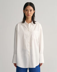 Oversized poplinskjorta med breda manschetter