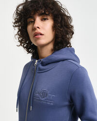 Tonal Shield hoodie med dragkedja