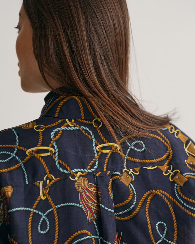 Relaxed fit repm&ouml;nstrad skjorta i bomull och silke