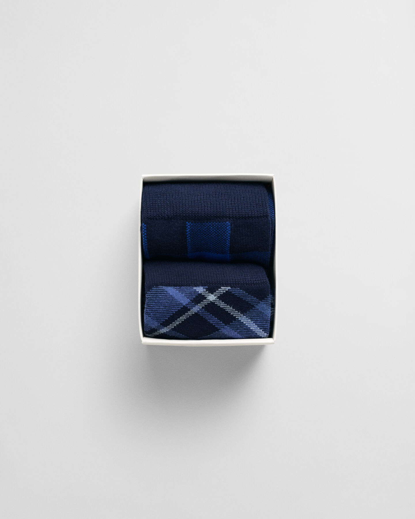 Tvåpack rutiga strumpor i presentförpackning