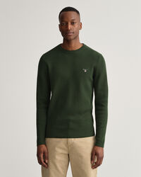 Ribbstickad crew neck tr&ouml;ja