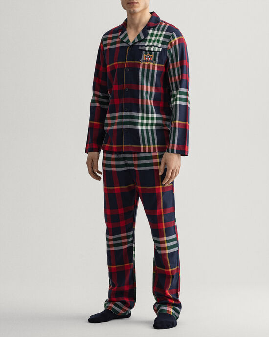 Skotskrutigt pyjamasset i flanell