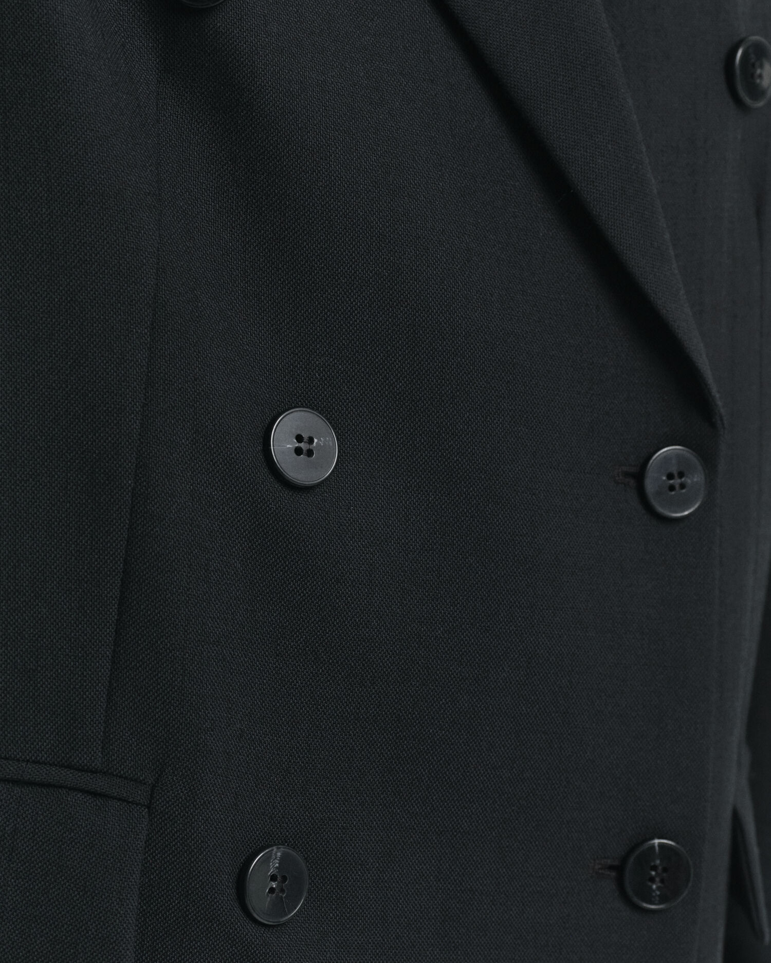 Relaxed fit dubbelknäppt panamavävd kavaj i ullblandning