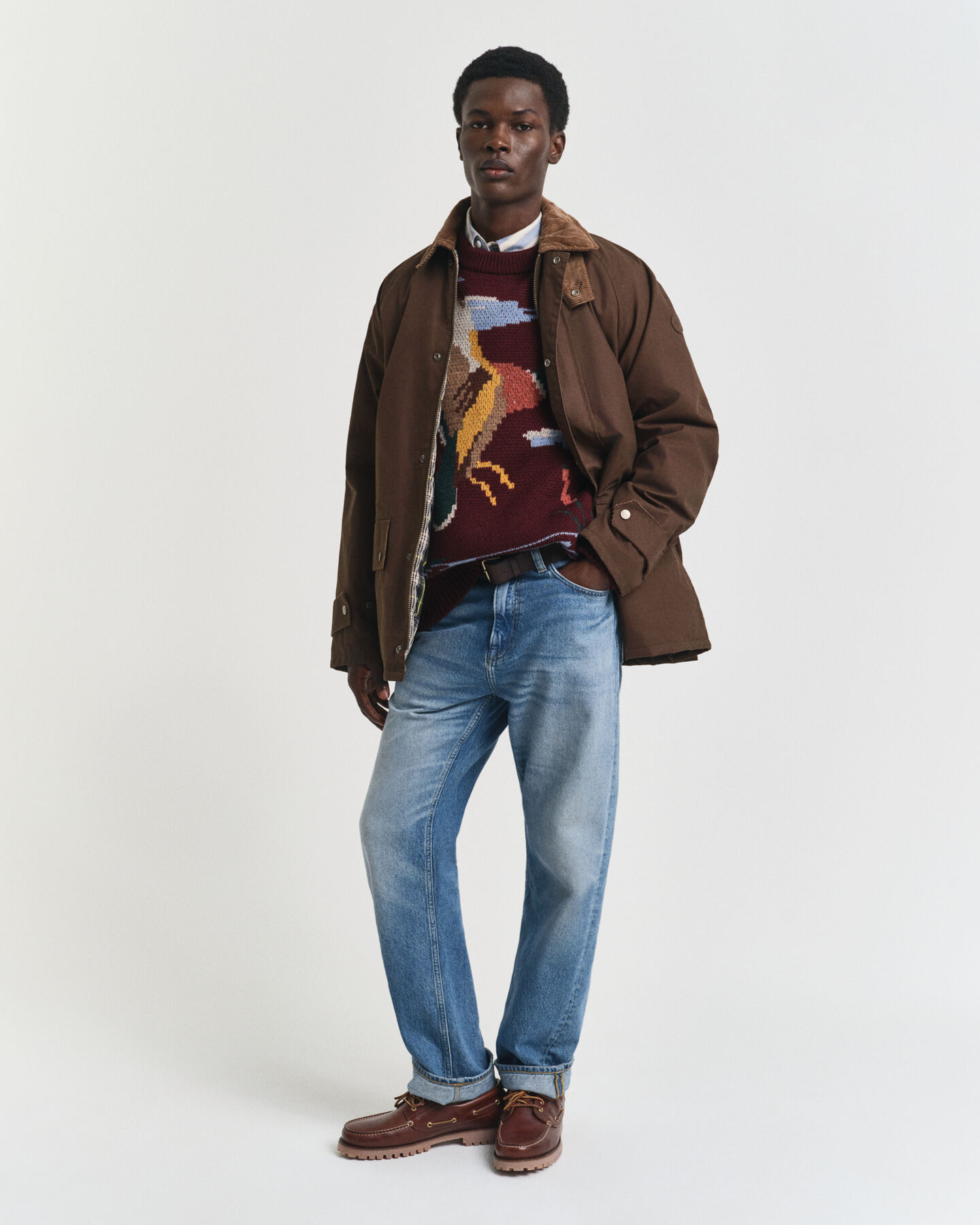 Tröja med rund halsringning och fågelmotiv