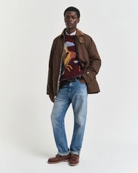 Tröja med rund halsringning och fågelmotiv