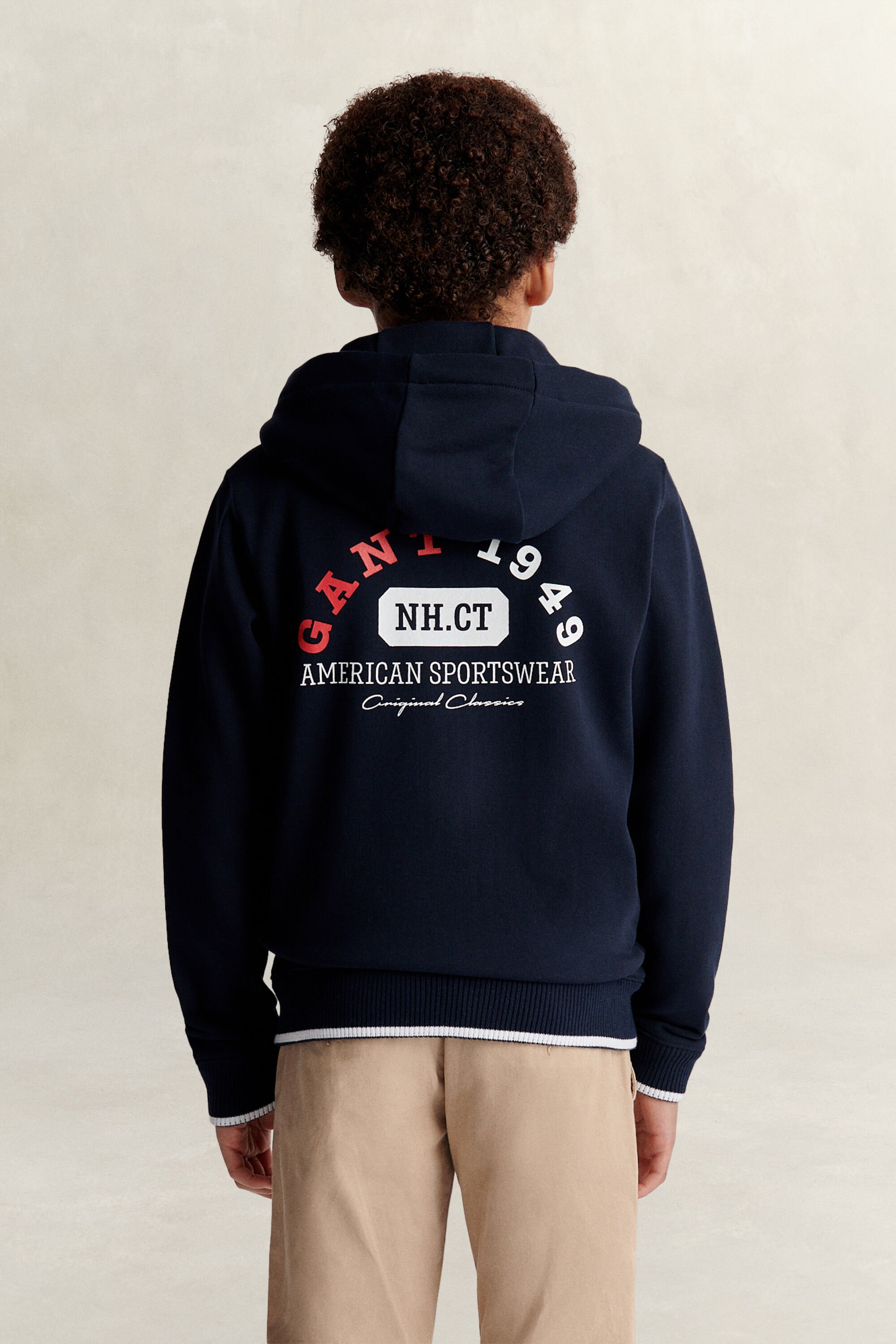 Teen Boys hoodie med dragkedja och tryck
