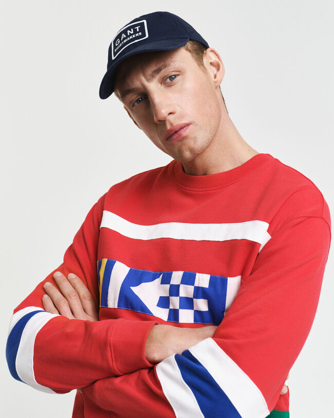 Rundhalsad sweatshirt med paneler