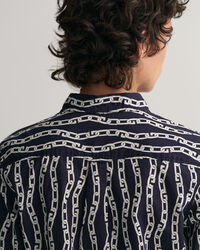 Regular fit Chain Print skjorta i bomullsvoile