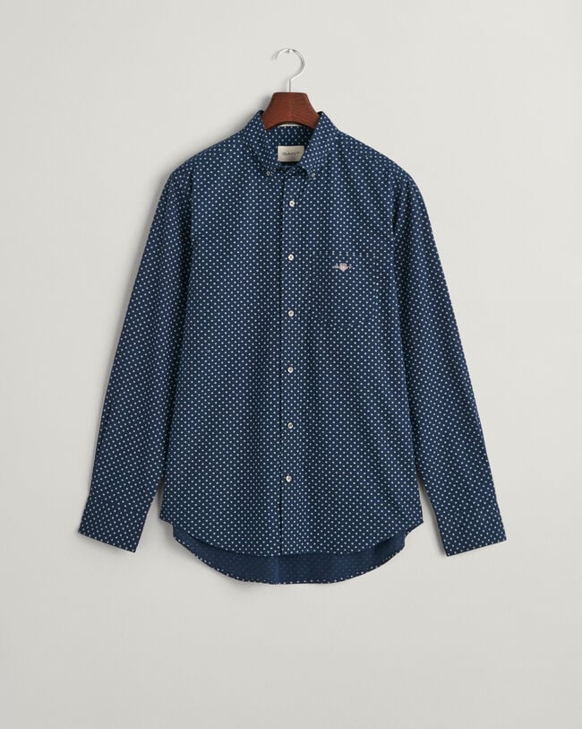 Regular fit sm&aring;m&ouml;nstrad skjorta