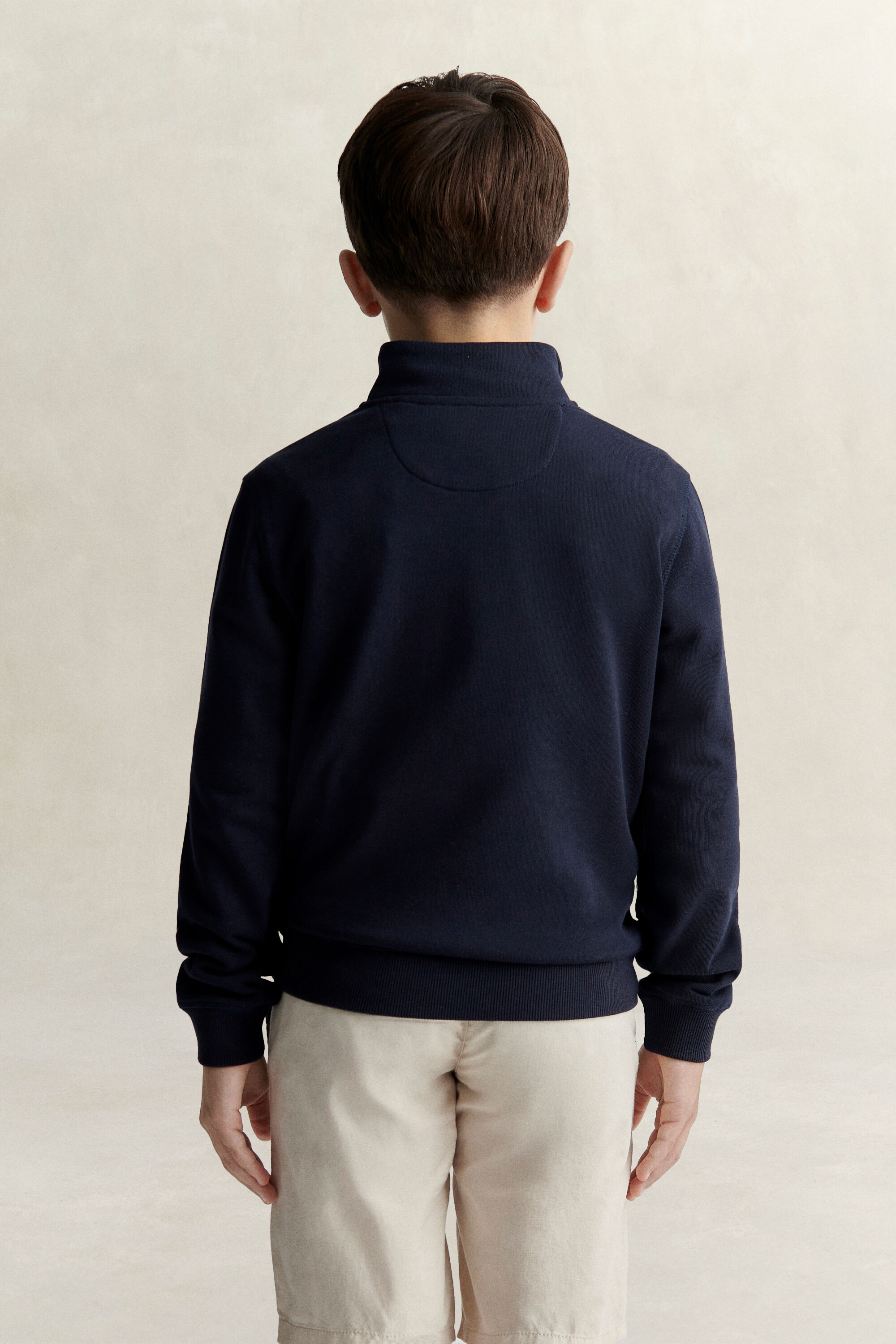 Teen Boys sweatshirt med half-zip och sköldemblem
