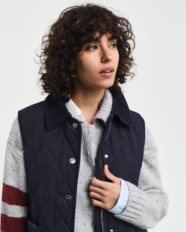 Quiltad v&auml;st med manchesterdetaljer