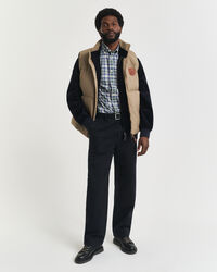 Regular fit rutig poplinskjorta