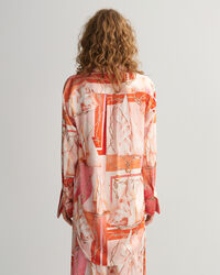 Relaxed fit Sailing mönstrad sidenskjorta