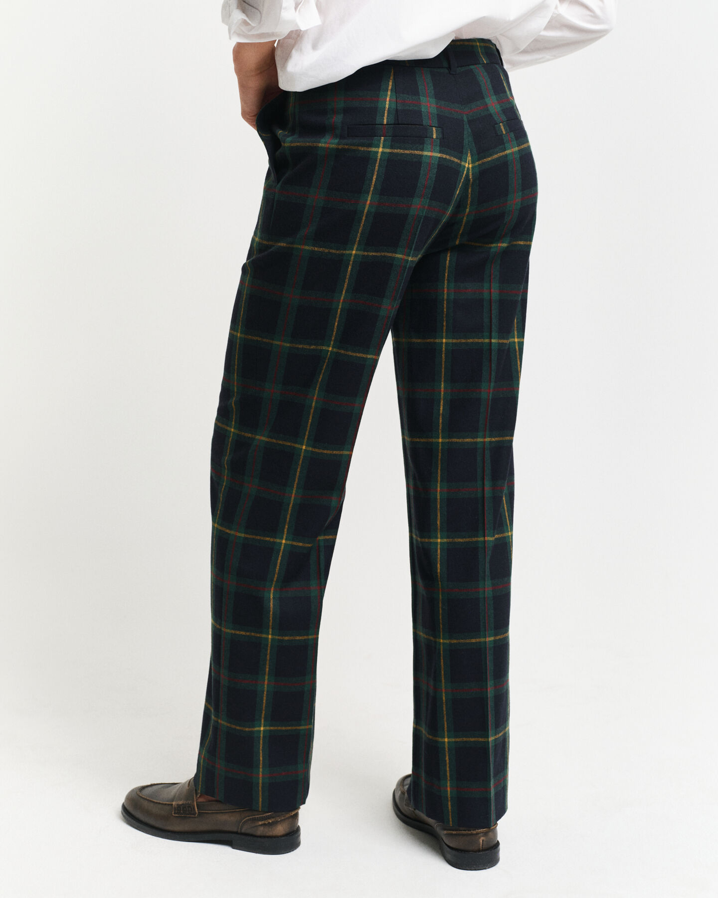 Rutiga kostymbyxor med raka ben