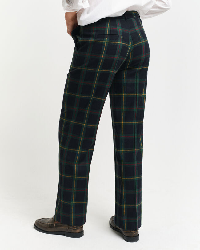 Rutiga kostymbyxor med raka ben