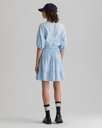 Flounce klänning med puffärm