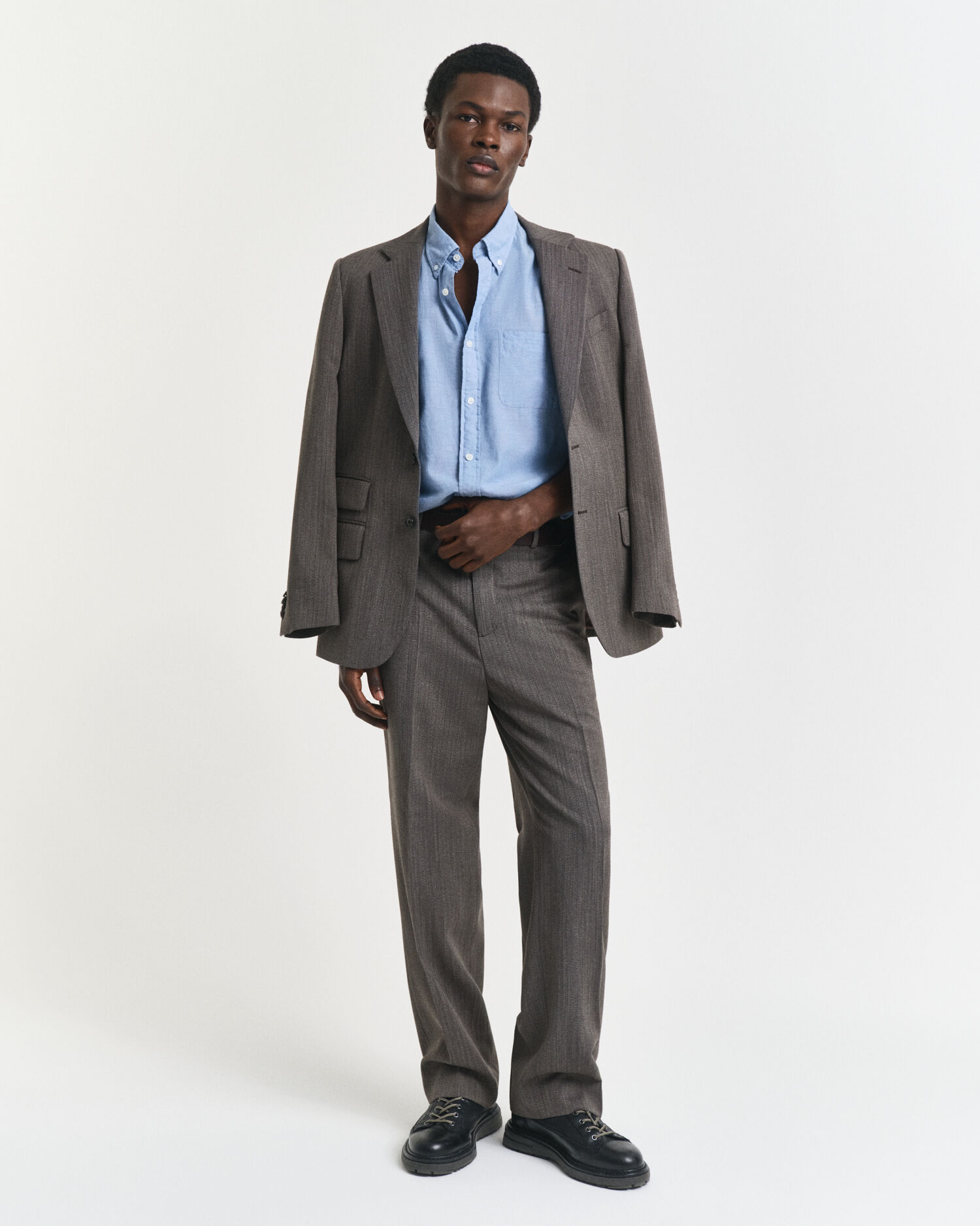 Relaxed fit indigofärgad chambrayskjorta