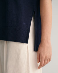 V-ringad slipover i linneblandning