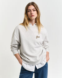 Rundhalsad sweatshirt med text i kursiv
