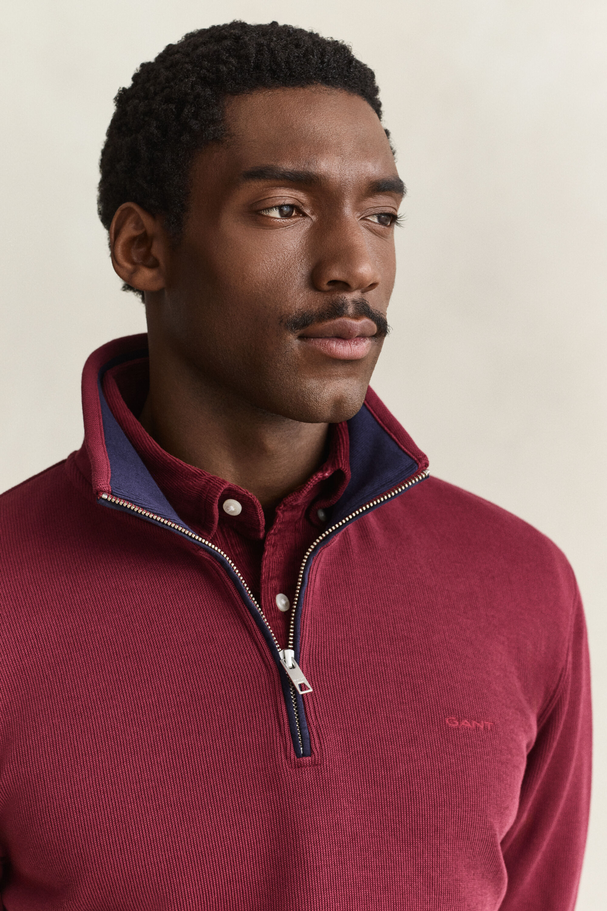 Sacker Rib sweatshirt med half-zip