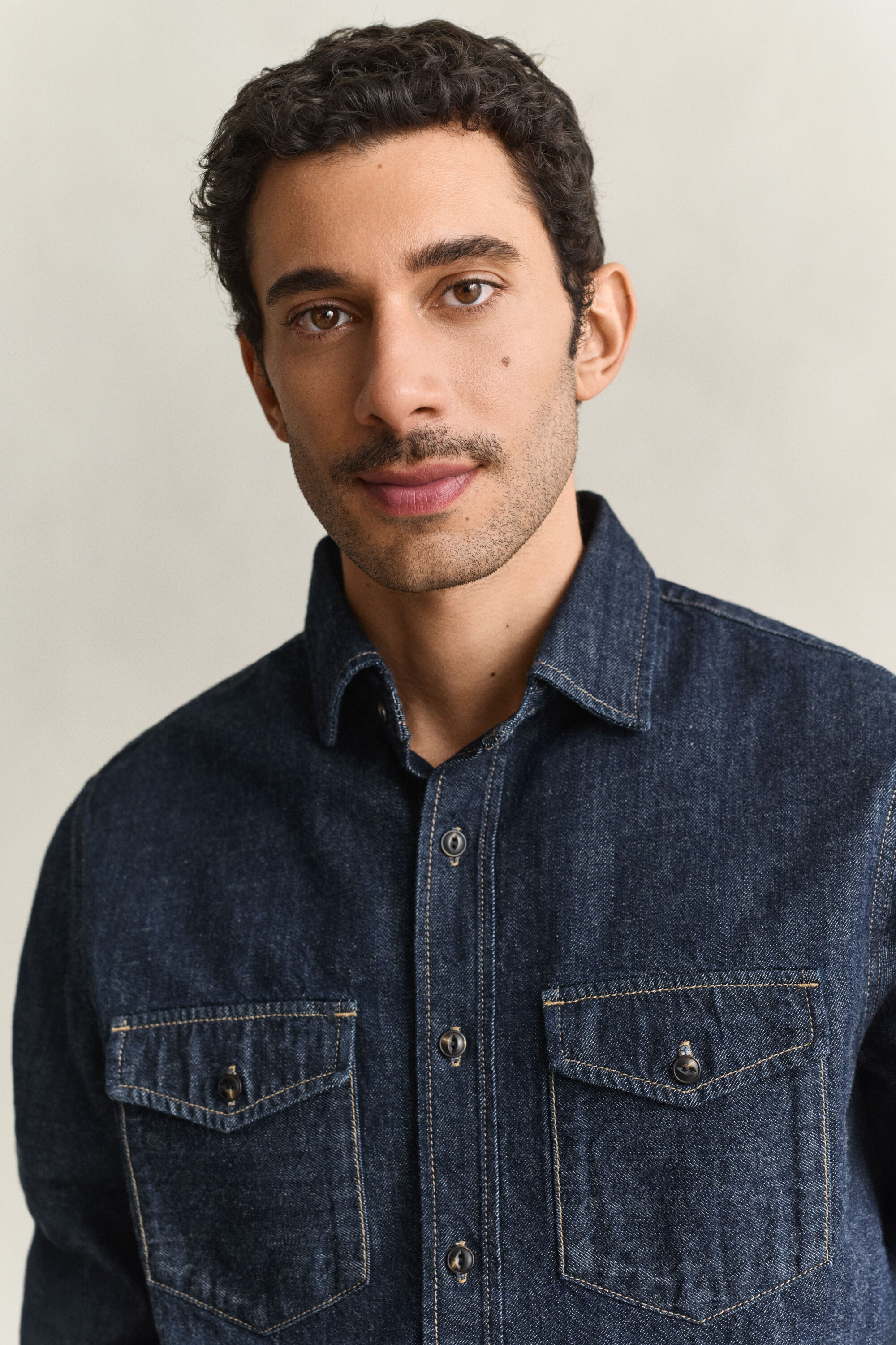 Denimskjorta med stadkant