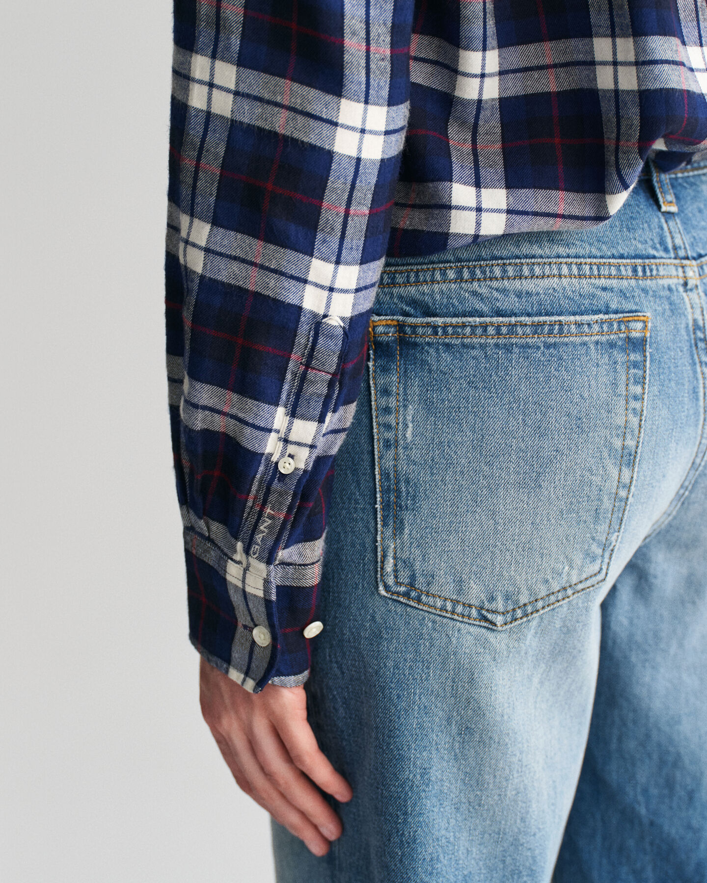 Relaxed fit rutig flanellskjorta