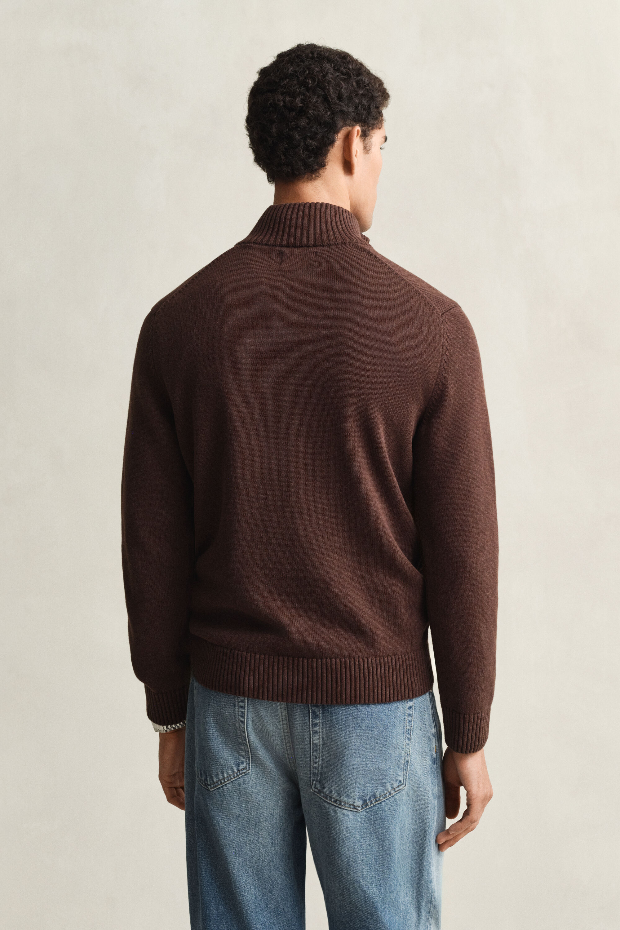 Casual Cotton tröja med dragkedja vid halsöppningen