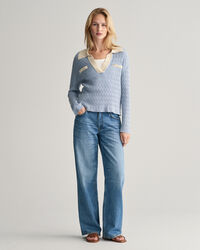 Kabelstickad pik&eacute;tr&ouml;ja