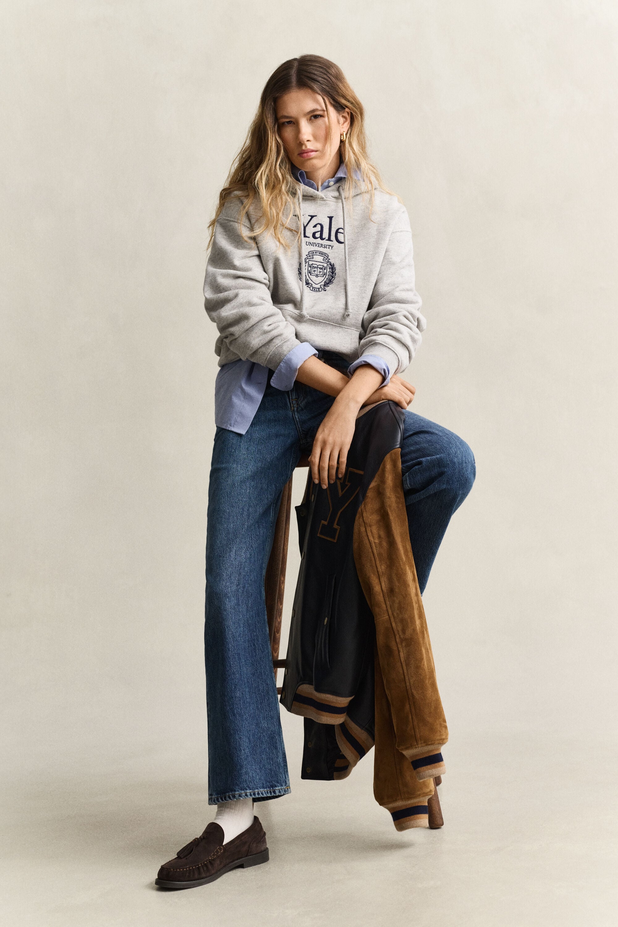 Gant x Yale hoodie med tryck