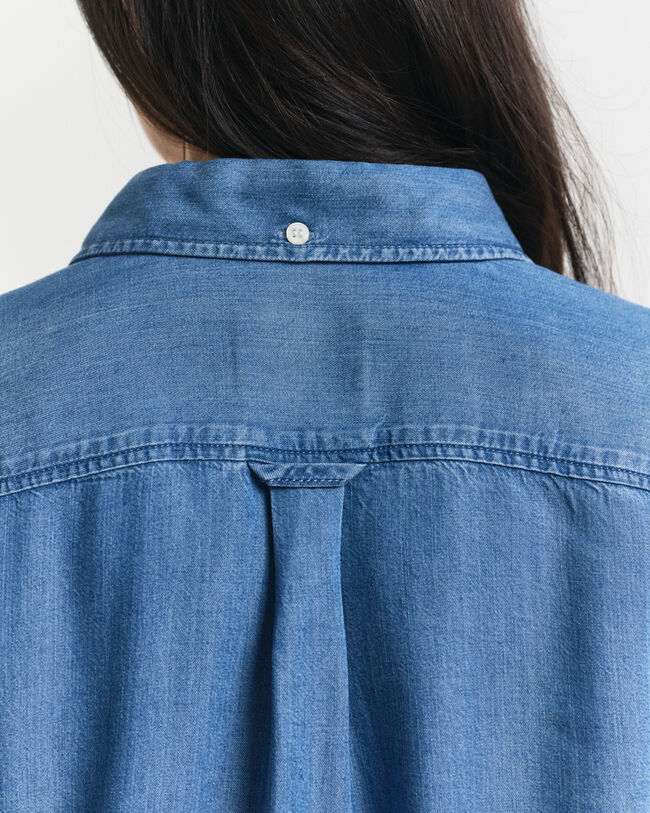 Relaxed fit indigofärgad skjorta