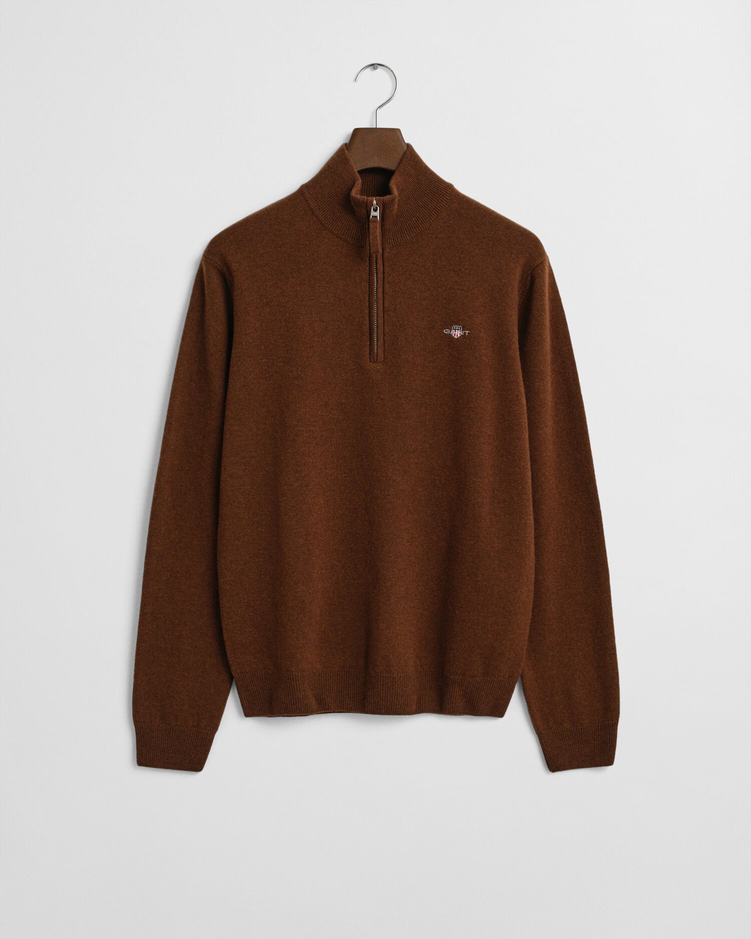Tröja i superfin lammull med half-zip