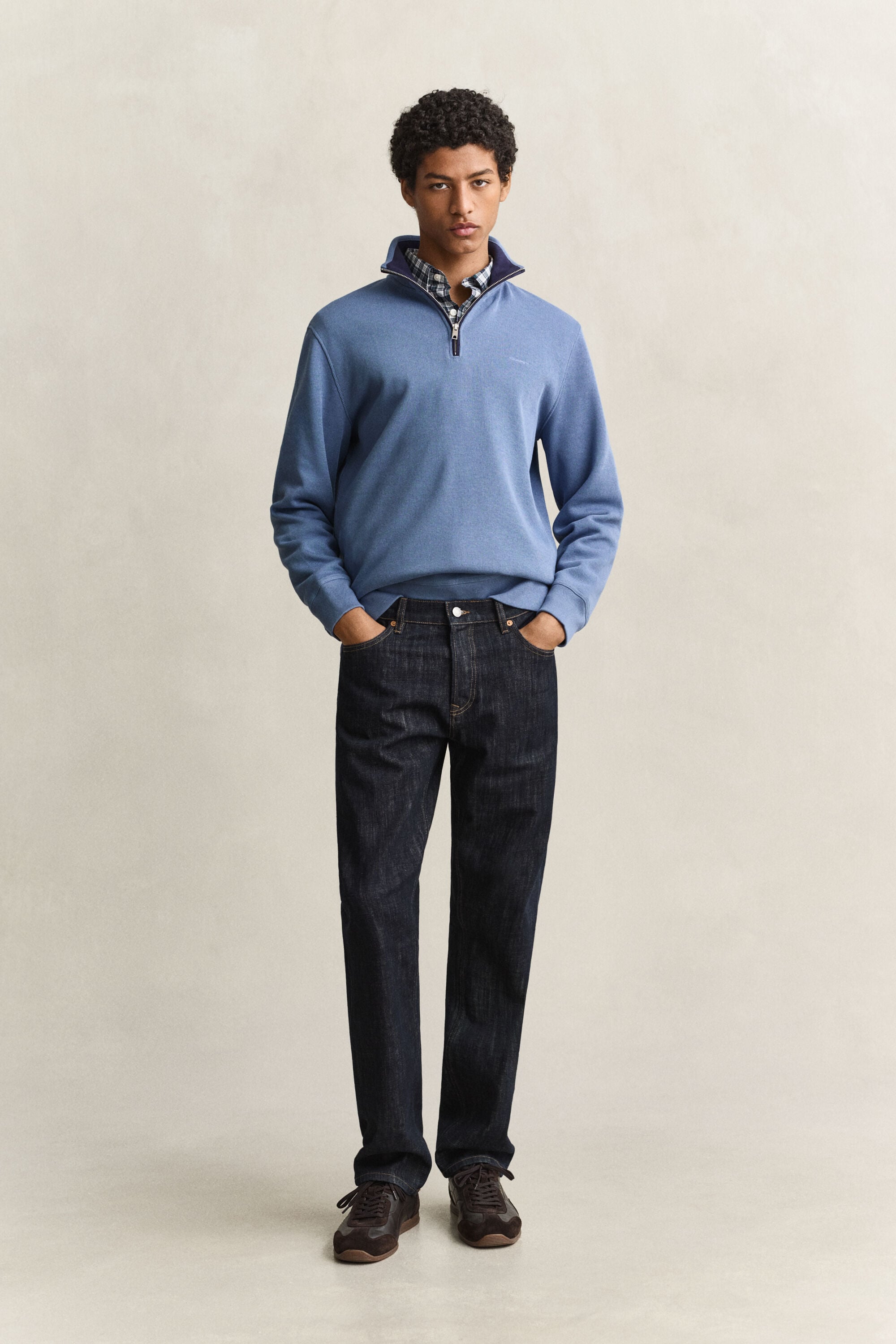 Sacker Rib sweatshirt med half-zip