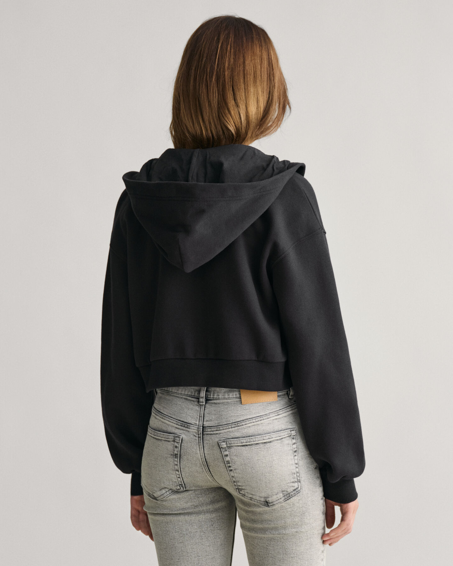 Teen Girls Shield cropped hoodie med dragkedja
