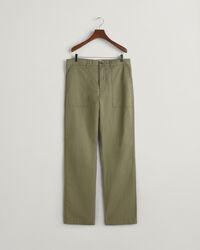 Regular fit chinos i bomull och linne