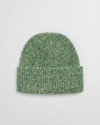 Ribbstickad mössa i alpackaullblandning