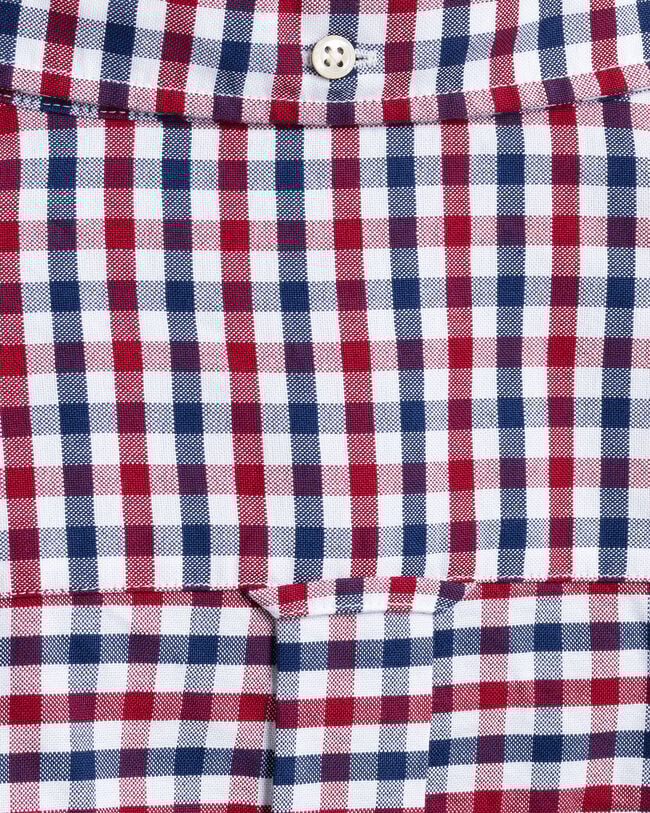 Regular Fit Tv&aring;f&auml;rgad ginghamv&auml;vd oxfordskjorta