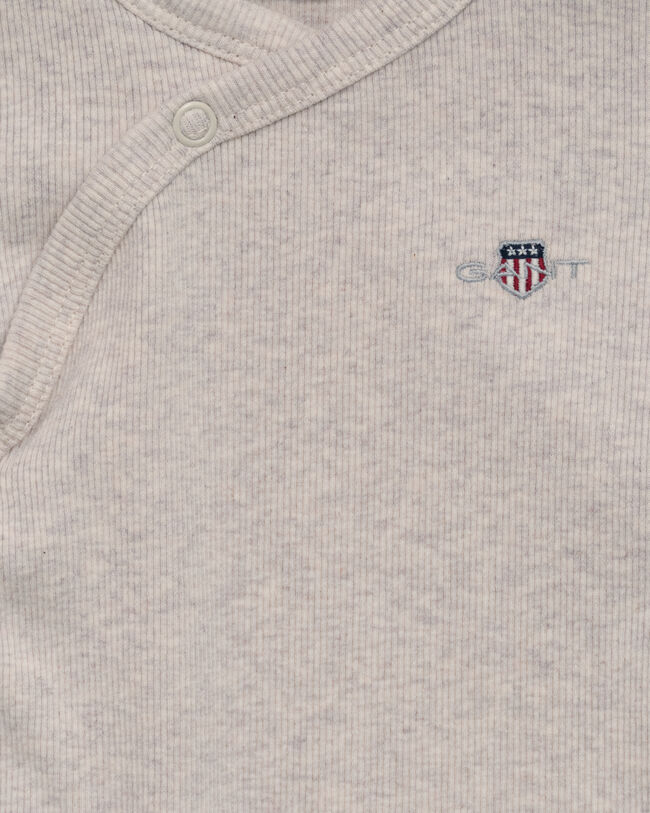 Baby Shield ribbstickad omlottbody