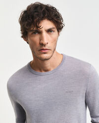 Rundhalsad tr&ouml;ja i extra fin merinoull