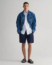 Relaxed fit linneshorts med dragsko