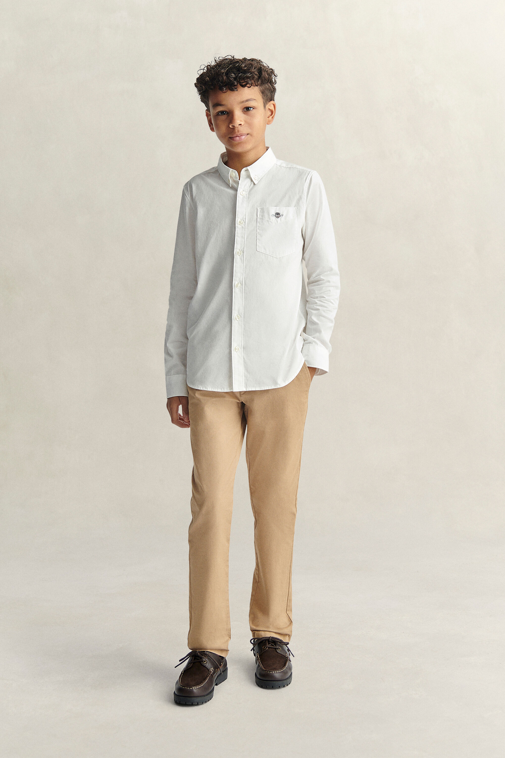 Teen Boys poplinskjorta med sköldemblem